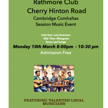 Join Us for a New Live Music Evening at The Rathmore Club! Monday 10th March