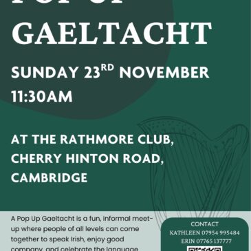 Pop Up Gaeltacht – Sunday 23rd November 2025