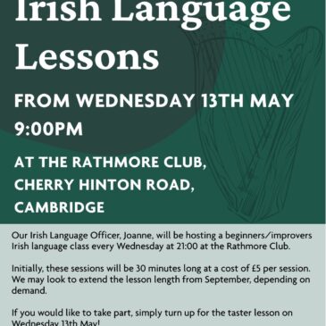 Learn Irish in Cambridge: New Weekly Classes at The Rathmore Club